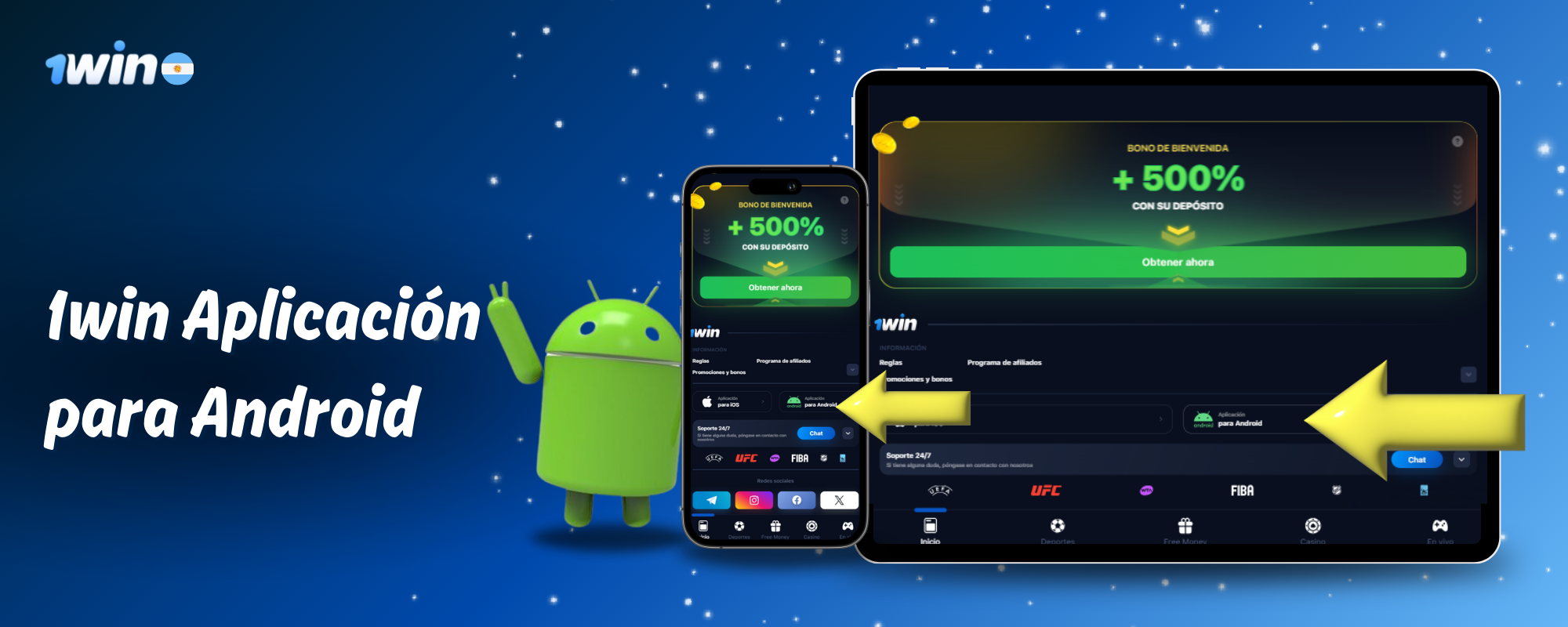 La aplicación 1win ya está disponible para Android para los usuarios de Argentina