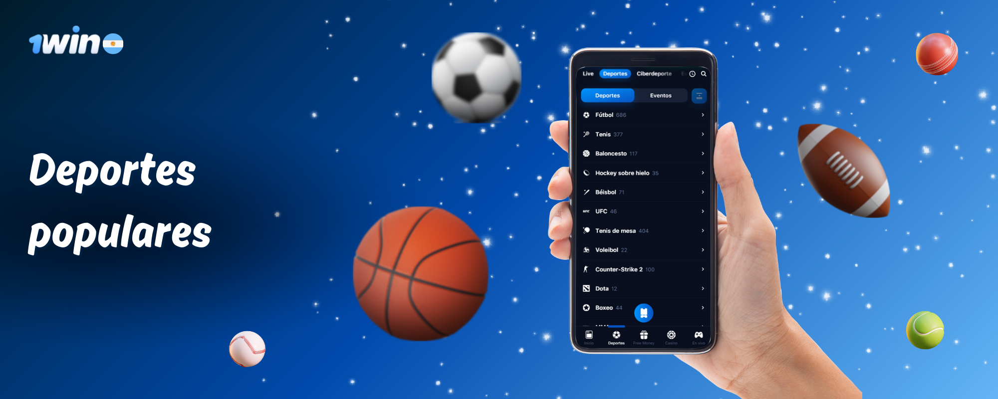 1win ha recopilado todos los deportes más populares para los usuarios de Argentina